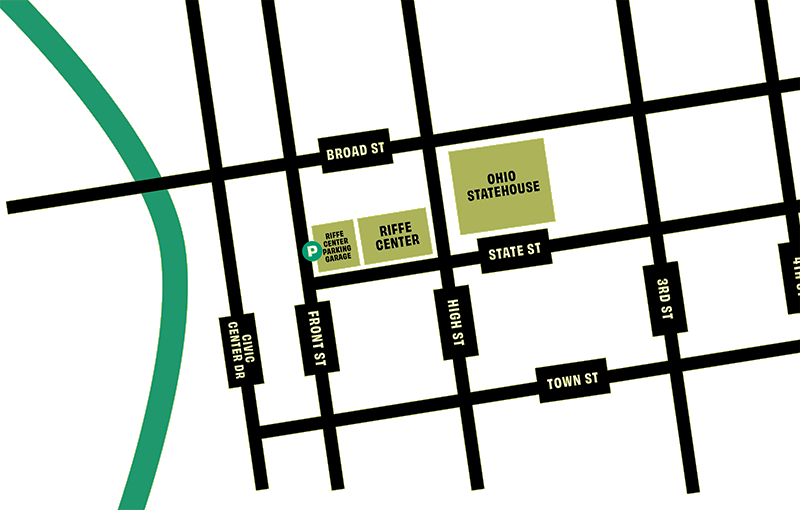 The Riffe Center Theatre Parking Map
